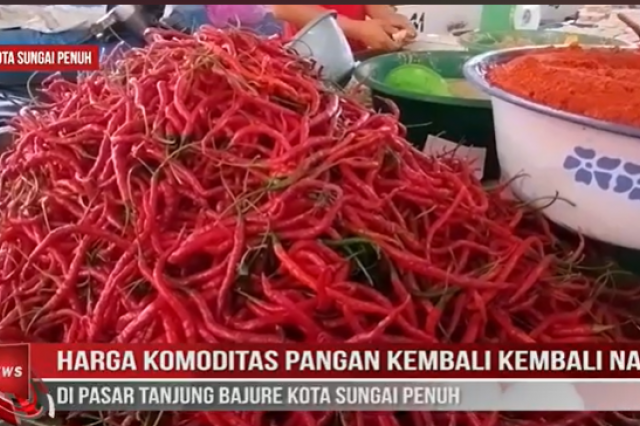HARGA KOMODITAS PANGAN KEMBALI KEMBALI NAIK DI PASAR TANJUNG BAJURE KOTA SUNGAI PENUH