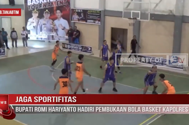 JAGA SPORTIFITAS,BUPATI ROMI HARIYANTO HADIRI PEMBUKAAN BOLA BASKET KAPOLRES CUP