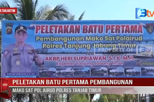 PELETAKAN BATU PERTAMA PEMBANGUNAN MAKO SAT POL AIRUD POLRES TANJAB TIMUR