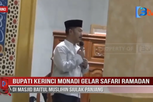 BUPATI KERINCI MONADI GELAR SAFARI RAMADAN DI MASJID BAITUL MUSLIHIN SIULAK PANJANG