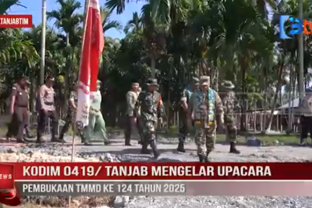 KODIM 0419 TANJAB MENGELAR UPACARA PEMBUKAAN TMMD KE 124 TAHUN 2025