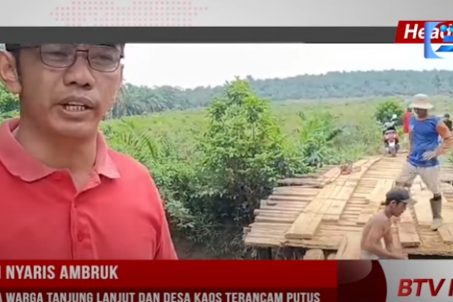 JEMBATAN NYARIS AMBRUK, AKSES UTAMA WARGA TANJUNG LANJUT DAN DESA KAOS TERANCAM PUTUS