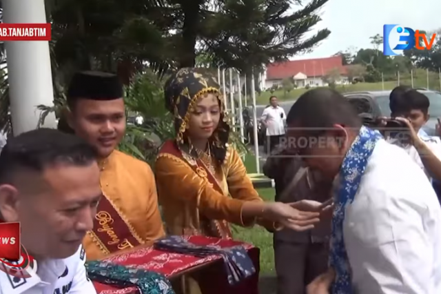 BUPATI BERSAMA JAJARANNYA DAN FORKOPIMDA  TANJAB TIMUR SAMBUT WAKIL KEPALA STAF KEPRESIDENAN RI
