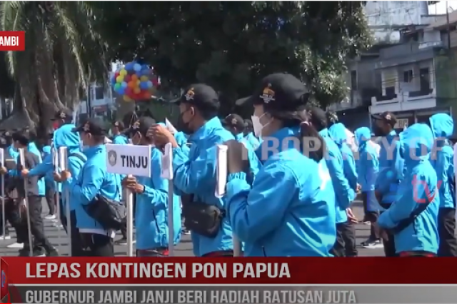 LEPAS KONTINGEN PON PAPUA GUBERNUR JAMBI JANJI BERI HADIAH RATUSAN JUTA